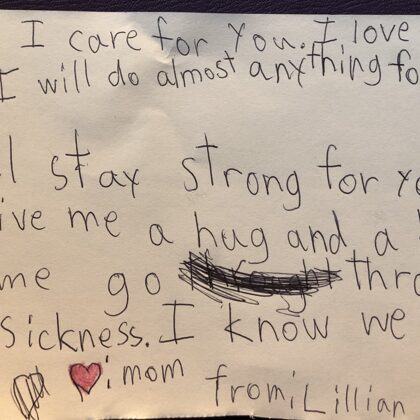 Lillian's message to mom