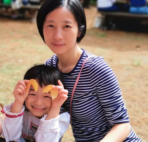 Happy together with mom