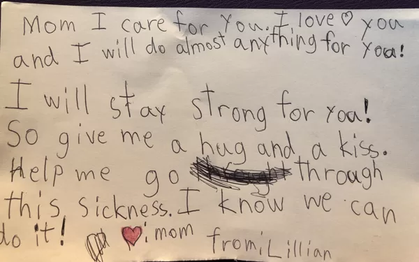 Lillian's message to mom